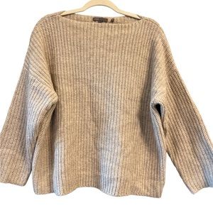 Vince. Boatneck knit sweater, oatmeal, Yak Wool Blend Womens Size Large